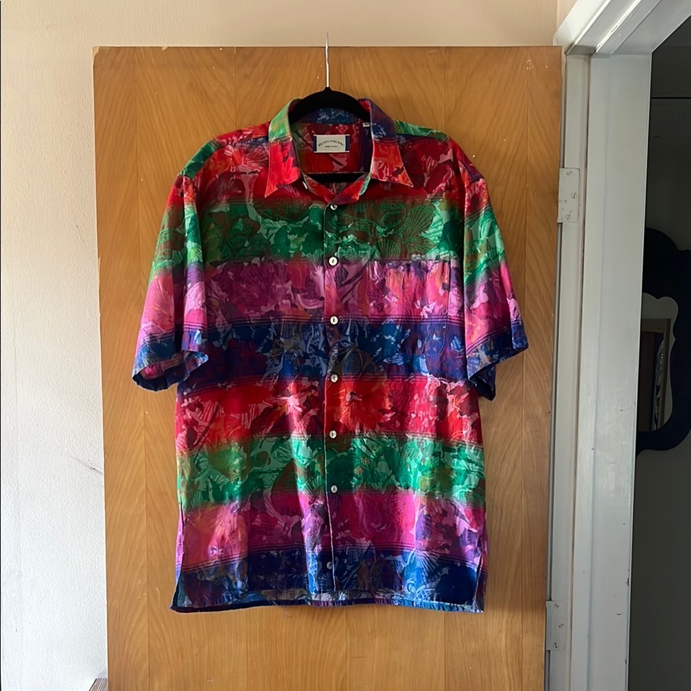 Vintage riscatto portofino Men’s Button Down in Vibrant Seashell Pattern